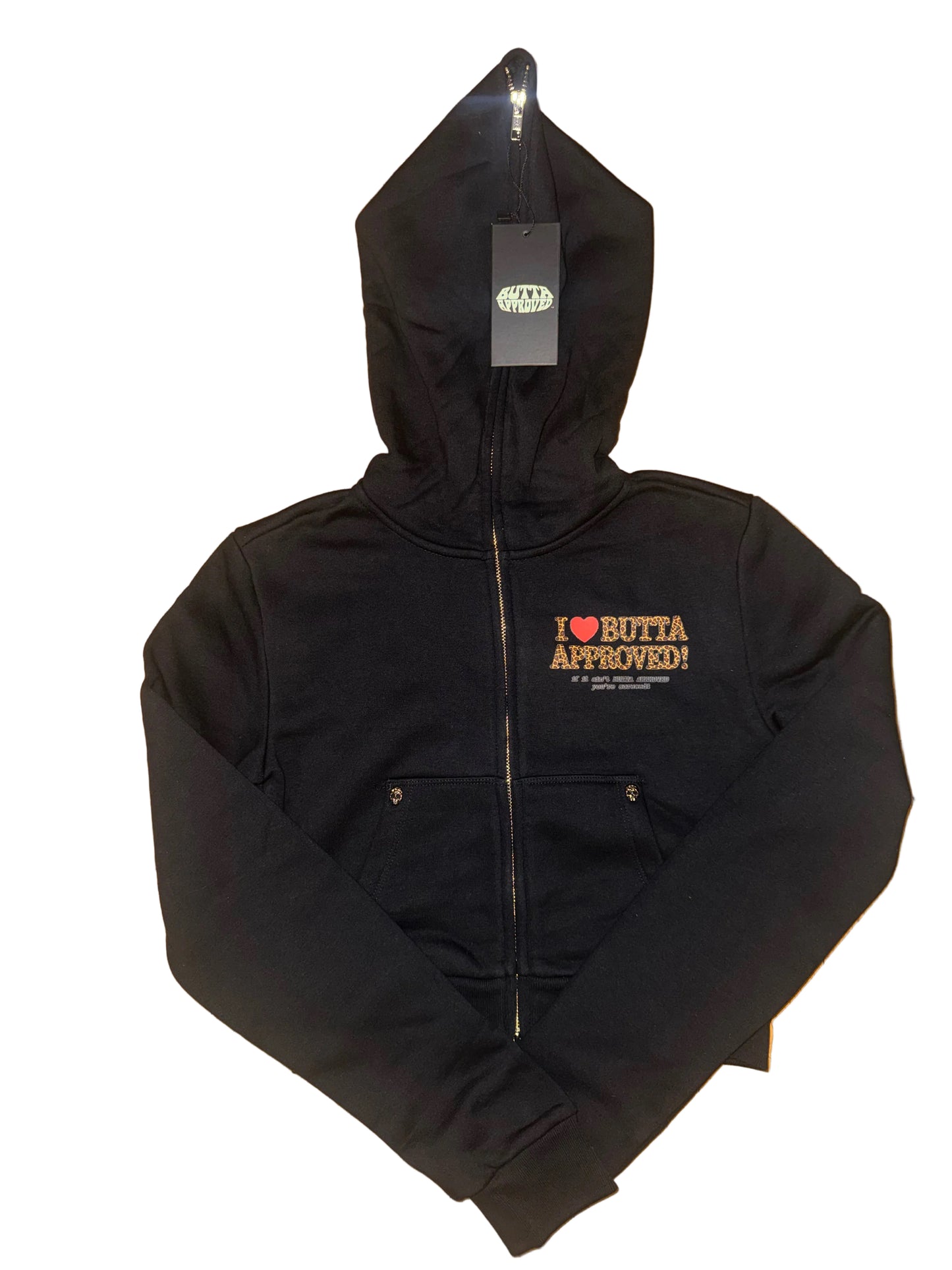 I ❤️ Butta Approved Full-Zip Crop Hoodie ( Female )